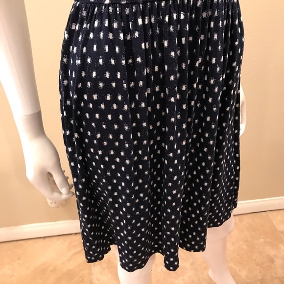 Ann Taylor LOFT Summer Dress Size XS Fit Flare Tank Dress Navy Blue White - Picture 7 of 12